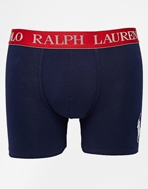 Polo Ralph Lauren Silver Logo Trunks Longer Leg - Navy