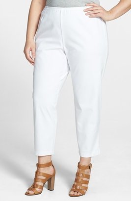 Eileen Fisher Stretch Organic Cotton Ankle Pants (Plus Size)