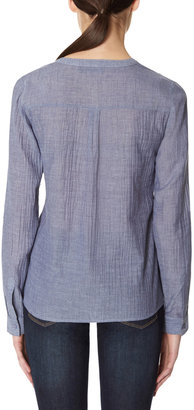 The Limited Chambray Tie-Front Top