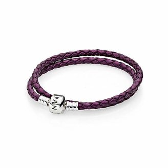 Pandora Purple Double Woven Leather Bracelet