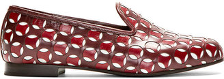Marc Jacobs Burgundy Leather Offset Cut-Out Loafer