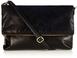 Oasis Leather fold over clutch bag