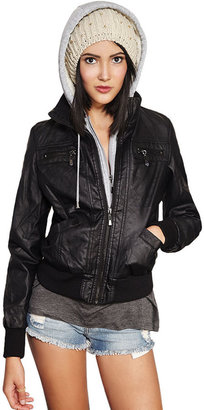 Wet Seal Faux Fur-Lined Bomber Jacket