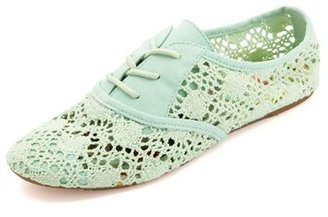 Charlotte Russe Lace-Up Crochet Oxfords