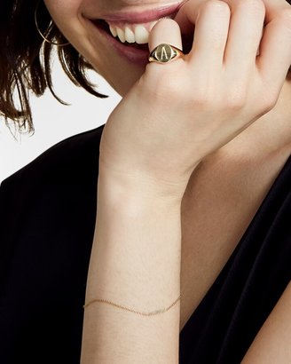 Sarah Chloe 14K Gold Lana Monogrammed Oval Signet Ring, Petite