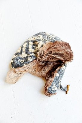 Urban Outfitters Ecote Fur + Intarsia Knit Trapper