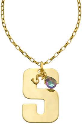A.V. Max Gold Large and Mini S and Multicolored CZ Briolette Pendant Necklace