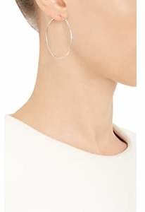 Jennifer Meyer Women's Diamond Medium Thin Hoop Earrings - Silver