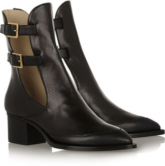 Maiyet Cutout buckled leather ankle boots