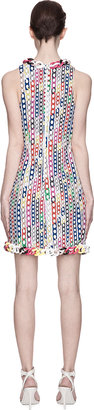 Versus Multicolor Chain-Trimmed Printed Dress
