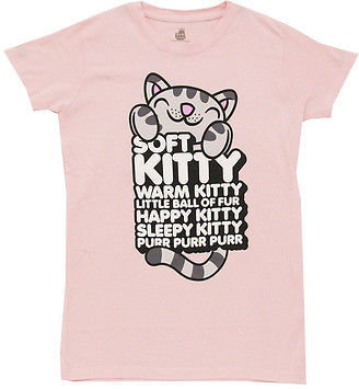 Ripple Junction Big Bang Theory Soft Kitty TV Show Juniors Babydoll T-Shirt Tee