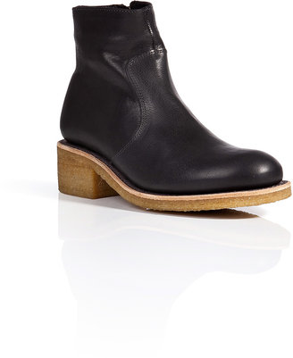 A.P.C. Leather Camarguaise Ankle Boots with Shearling Lining
