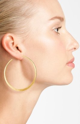 Argentovivo Hammered Crescent Large Hoop Earrings