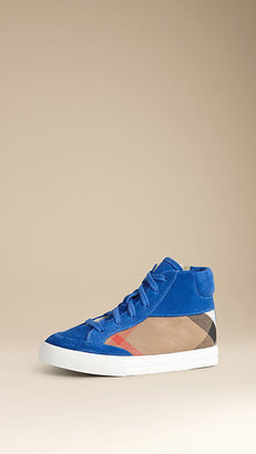 Burberry House Check and Suede High Top Trainers