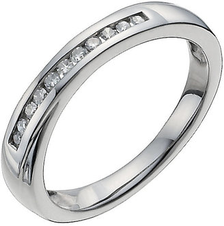 Palladium Ernest Jones 950 12 point diamond crossover ring
