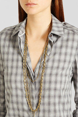 Isabel Marant Fringed bronze-tone necklace