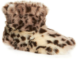 Ruby and Ed Snow Leopard Fur Boot  Womens  Slippers - Snow Leopard