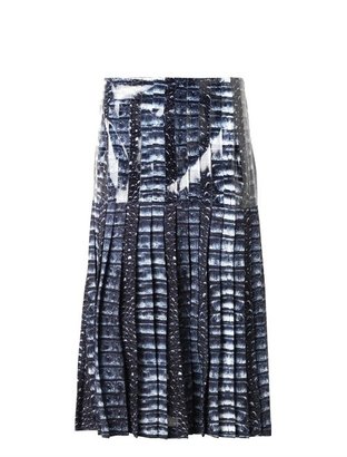 Dion Lee Croc-print pleated skirt