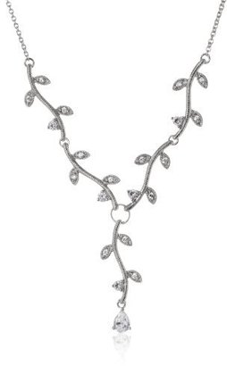 Nina 'Gillian' Delicate Floral Cubic Zirconia Articulated Statement Necklace, 15"