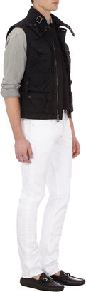 Ralph Lauren Black Label Denim Resin-coated Navy Combat Vest