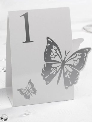 Null Elegant Butterfly Table Numbers 1-12 Cards