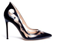 Nobrand Western clear PVC metallic leather pumps