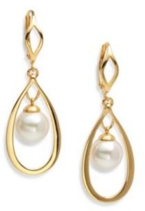 Majorica 10MM White Pearl Teardrop Earrings