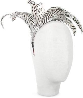 Nana Beverly - Black and White Feather Flower Headband