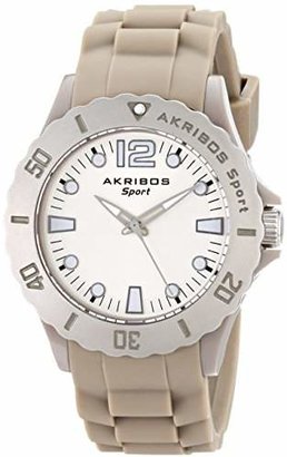 Akribos XXIV Women's AK536GY Essential Luminous Quartz Silicon Strap Watch
