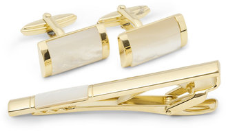 Lanvin Mother-of-Pearl Cufflink and Tie Clip Set