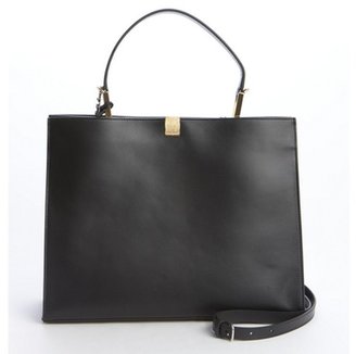 Balenciaga black leather top handle handbag