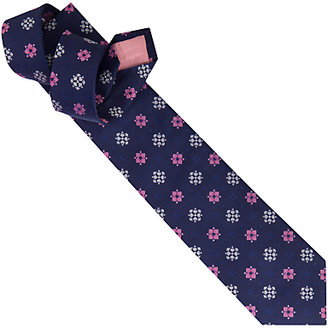 Thomas Pink Grimsby Floral Silk Tie, Navy/Pink