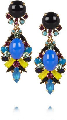 Erickson Beamon Girls On Film gold-tone crystal earrings