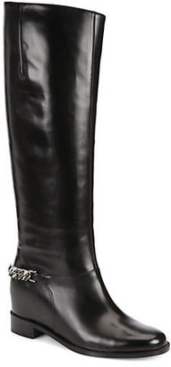 Christian Louboutin Cate Leather Chain-Detail Knee-High Boots