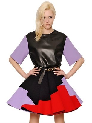 Fausto Puglisi Nappa Leather And Wool Crepe Top
