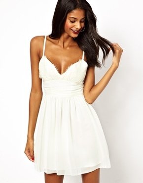 Elise Ryan Cami Dress with Scallop Lace Bust
