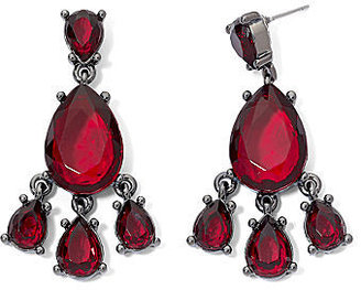 JCPenney Asstd Private Brand Red Crystal Teardrop Chandelier Earrings