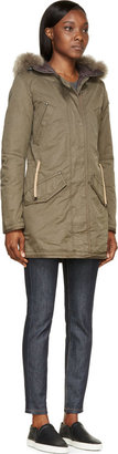 Parajumpers Olive Fur-Trimmed Marilyn Army Coat
