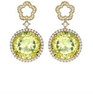 Kiki McDonough Diamond, lemon-quartz & gold Eden earrings