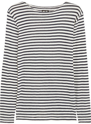 NLST Striped cotton and cashmere-blend top