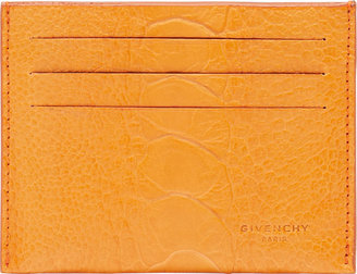 Givenchy Orange Ostrich Leather Card Holder