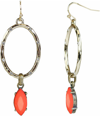 JCPenney MIXIT Mixit Gold-Tone Circle Orange Drop Earrings
