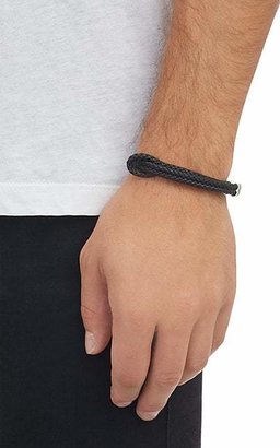 Bottega Veneta Men's Woven Leather Bracelet - Black