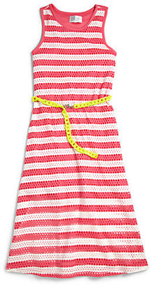 Blush by Us Angels Girl's Pointelle Striped Maxi Dress