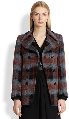 McQ Textured Plaid Double-Breasted Coat