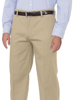 St. John's Bay Solid Khaki Wrinkle Free Stain Repellant Flat Front Cotton Pants