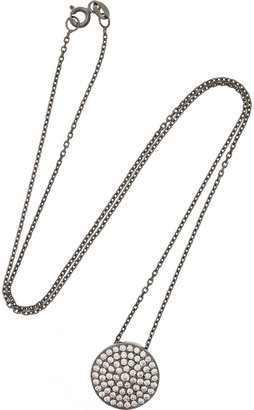 Susan Hanover Sparkling Disk rhodium-plated necklace