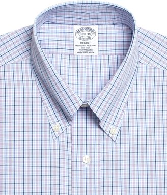 Brooks Brothers Non-Iron Milano Fit Split Overcheck Dress Shirt