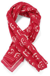 Marc by Marc Jacobs Dynamite Logo Scarf Neon Pink Multi