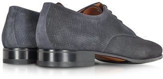 a. testoni A.Testoni Winter Denim Suede and Calf Leather Lace Up Derby Shoe